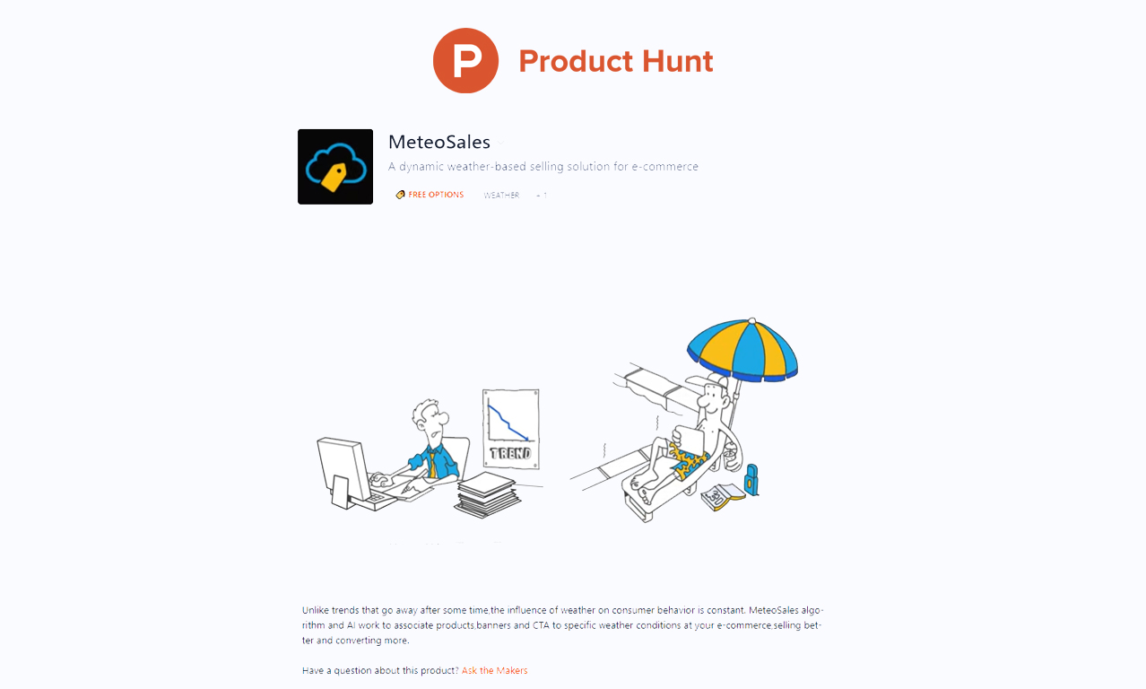 Abbiamo lanciato MeteoSales su Product Hunt!?